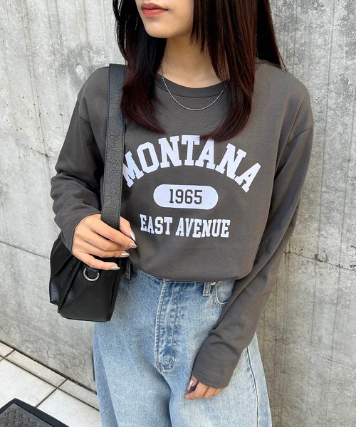 INGNI（イング）の「アソートロゴロングTシャツ（Tシャツ/カットソー・レディース・グレー系6/ブラック×ホワイト/ブラック×シルバー/ホワイト系その他2/ホワイト×シルバー/ブラック系その他/ホワイト×ブラック/ライトグレー系6/ベージュ系7・M）」の8枚目の写真