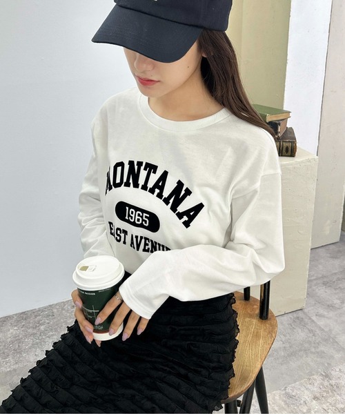 INGNI（イング）の「アソートロゴロングTシャツ（Tシャツ/カットソー・レディース・グレー系6/ブラック×ホワイト/ブラック×シルバー/ホワイト系その他2/ホワイト×シルバー/ブラック系その他/ホワイト×ブラック/ライトグレー系6/ベージュ系7・M）」の19枚目の写真