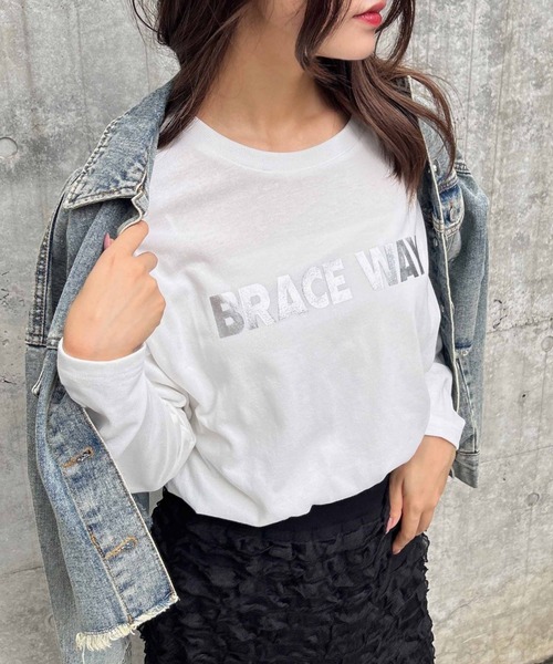 INGNI（イング）の「アソートロゴロングTシャツ（Tシャツ/カットソー・レディース・グレー系6/ブラック×ホワイト/ブラック×シルバー/ホワイト系その他2/ホワイト×シルバー/ブラック系その他/ホワイト×ブラック/ライトグレー系6/ベージュ系7・M）」の15枚目の写真