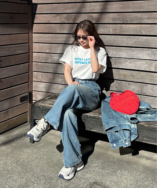 PILIT（ピリット）の「カラフルコンパクトTee（Tシャツ/カットソー・レディース・オフホワイト/ブルー/ネイビー/イエロー/レッド・MEDIUM）」の12枚目の写真