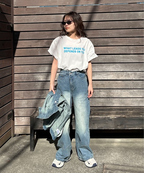 PILIT（ピリット）の「カラフルコンパクトTee（Tシャツ/カットソー・レディース・オフホワイト/ブルー/ネイビー/イエロー/レッド・MEDIUM）」の15枚目の写真