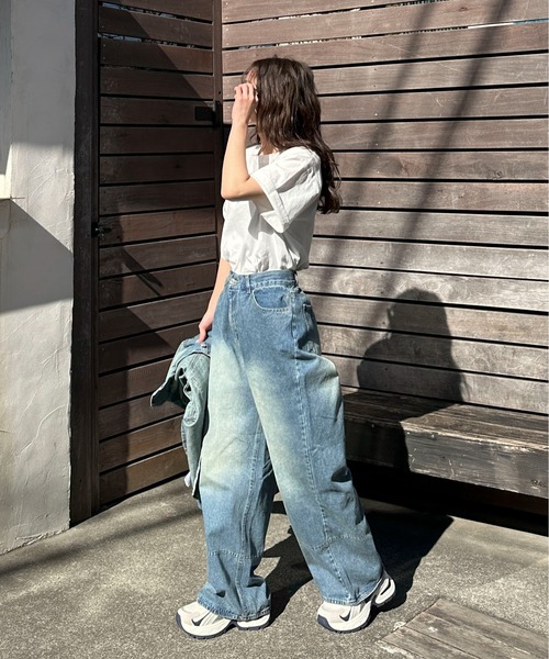 PILIT（ピリット）の「カラフルコンパクトTee（Tシャツ/カットソー・レディース・オフホワイト/ブルー/ネイビー/イエロー/レッド・MEDIUM）」の19枚目の写真