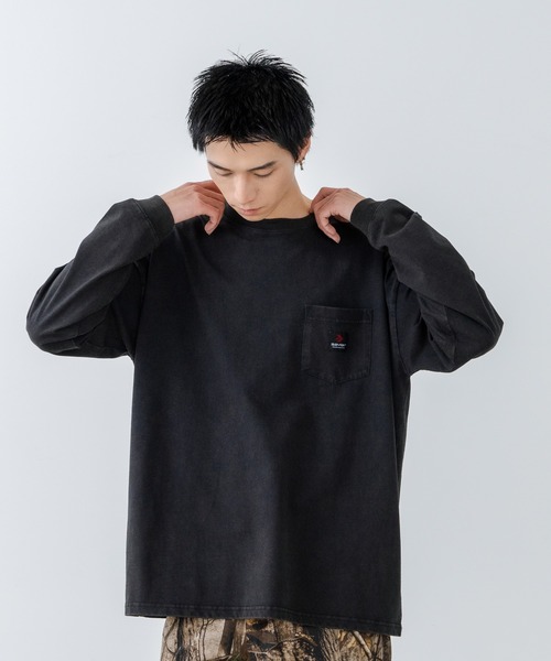 SAVIER(サビアー)の「【SAVIER/サビアー】オーバーサイズ ポケット付クルーネックロンT ワンポイント刺繍 ブランドロゴ(Tシャツ/カットソー・メンズ・ホワイト/ブラック・MEDIUM/LARGE)」の19枚目の写真