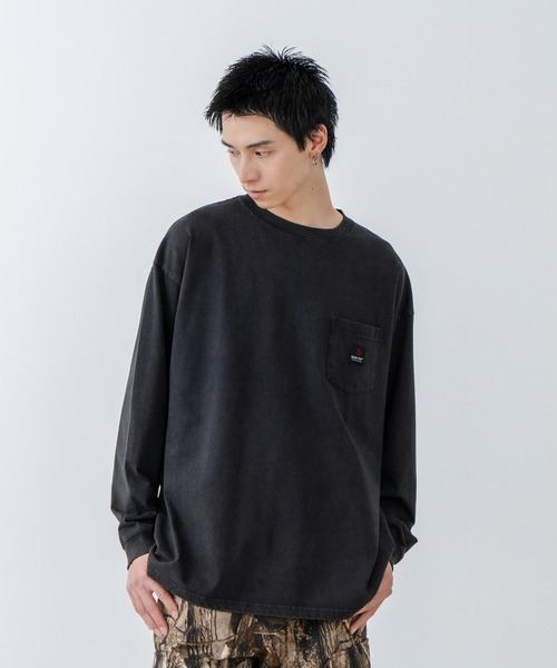 SAVIER(サビアー)の「【SAVIER/サビアー】オーバーサイズ ポケット付クルーネックロンT ワンポイント刺繍 ブランドロゴ(Tシャツ/カットソー・メンズ・ホワイト/ブラック・MEDIUM/LARGE)」の18枚目の写真