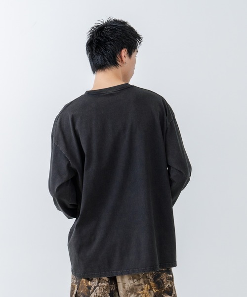 SAVIER(サビアー)の「【SAVIER/サビアー】オーバーサイズ ポケット付クルーネックロンT ワンポイント刺繍 ブランドロゴ(Tシャツ/カットソー・メンズ・ホワイト/ブラック・MEDIUM/LARGE)」の16枚目の写真