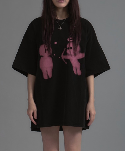tinkerend(ティンカーエンド)の「【ユニセックス】Angel Graphic Short Sleeve T-shirt / エンジェルグラフィック半袖Tシャツ(Tシャツ/カットソー・レディース・ブラック・L/M/S)」の4枚目の写真