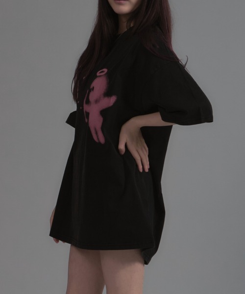 tinkerend(ティンカーエンド)の「【ユニセックス】Angel Graphic Short Sleeve T-shirt / エンジェルグラフィック半袖Tシャツ(Tシャツ/カットソー・レディース・ブラック・L/M/S)」の7枚目の写真