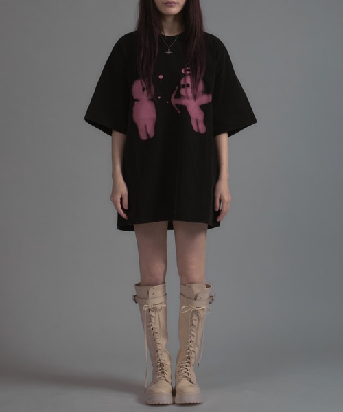 tinkerend(ティンカーエンド)の「【ユニセックス】Angel Graphic Short Sleeve T-shirt / エンジェルグラフィック半袖Tシャツ(Tシャツ/カットソー・レディース・ブラック・L/M/S)」の8枚目の写真