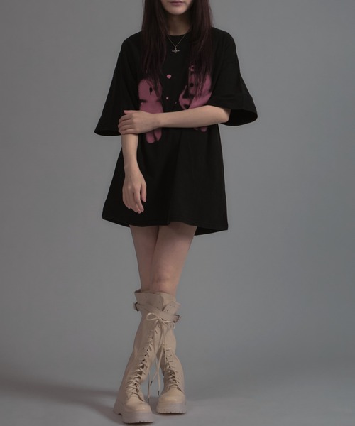 tinkerend(ティンカーエンド)の「【ユニセックス】Angel Graphic Short Sleeve T-shirt / エンジェルグラフィック半袖Tシャツ(Tシャツ/カットソー・レディース・ブラック・L/M/S)」の10枚目の写真