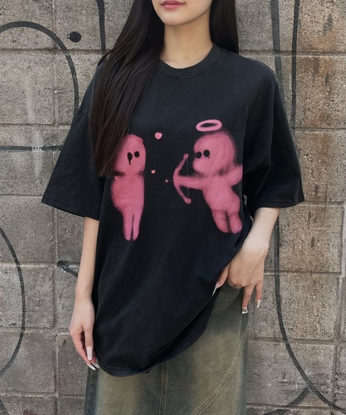 tinkerend(ティンカーエンド)の「【ユニセックス】Angel Graphic Short Sleeve T-shirt / エンジェルグラフィック半袖Tシャツ(Tシャツ/カットソー・レディース・ブラック・L/M/S)」の12枚目の写真