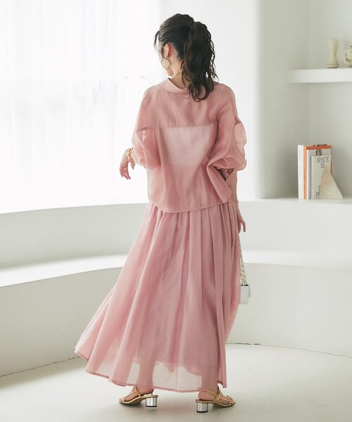 La boutique BonBon(ラブティックボンボン)の「【名品・新色登場!】シアークロップドシャツ(シャツ/ブラウス・レディース・イエロー/ピンク/ホワイト/サックスブルー/ネイビー/チャコールグレー・FREE)」の21枚目の写真