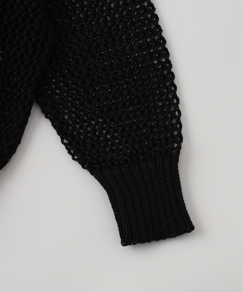 sulvam（サルバム）の「【SULVAM / サルバム】メッシュプルオーバーニット（ニット/セーター・メンズ・ブラック・SMALL）」の7枚目の写真