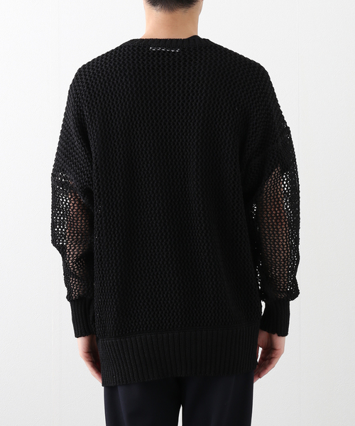 sulvam（サルバム）の「【SULVAM / サルバム】メッシュプルオーバーニット（ニット/セーター・メンズ・ブラック・SMALL）」の4枚目の写真