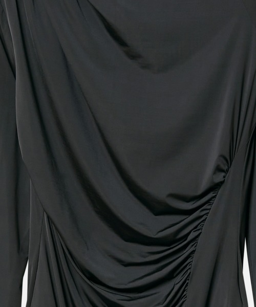 LE CIEL BLEU(ルシェルブルー)の「シルクアシンメトリーネックボディスーツ / Silky Asymmetric Neck Bodysuit(その他トップス・レディース・ブラウン/チャコールグレー・36)」の10枚目の写真