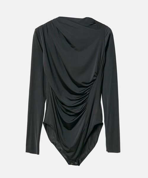 LE CIEL BLEU(ルシェルブルー)の「シルクアシンメトリーネックボディスーツ / Silky Asymmetric Neck Bodysuit(その他トップス・レディース・ブラウン/チャコールグレー・36)」の8枚目の写真