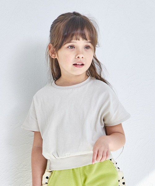 pairmanon（ペアマノン）の「【綿100%】ドルマン コンパクト Tシャツ（Tシャツ/カットソー・キッズ・ブラック/グリーン系その他/ライトベージュ・150/90/100/110/120/130/140）」の2枚目の写真