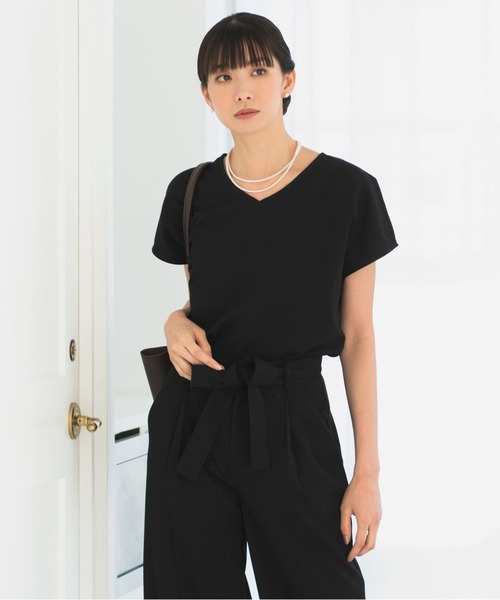 Rebloom(リブルーム Rebloom Reb loom)の「【セットアップ対応/洗える/セレモニースーツ】プルオーバーVネック半袖トップス 単品(シャツ/ブラウス・レディース・ネイビー/ベージュ/ブラック・M/S/L)」の21枚目の写真