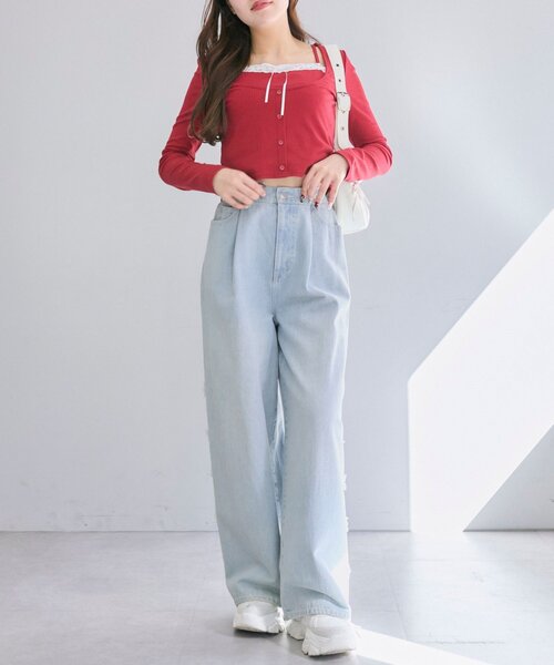 OLIVE des OLIVE(オリーブデオリーブ)の「メニ―リボンデニムパンツ(その他パンツ・レディース・サックスブルー・MEDIUM/SMALL)」の18枚目の写真