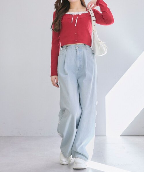 OLIVE des OLIVE(オリーブデオリーブ)の「メニ―リボンデニムパンツ(その他パンツ・レディース・サックスブルー・MEDIUM/SMALL)」の19枚目の写真