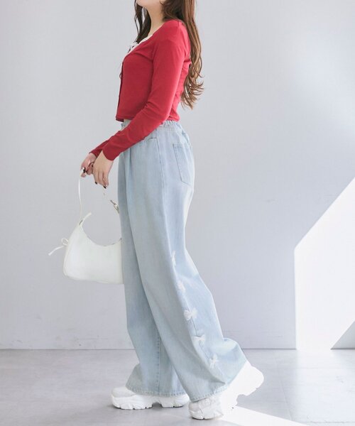 OLIVE des OLIVE(オリーブデオリーブ)の「メニ―リボンデニムパンツ(その他パンツ・レディース・サックスブルー・MEDIUM/SMALL)」の20枚目の写真