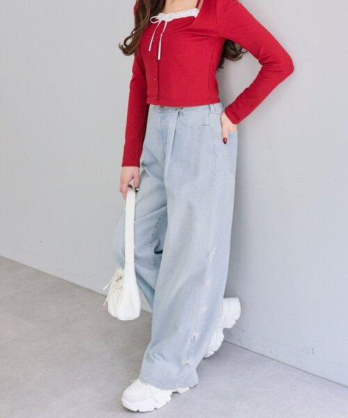 OLIVE des OLIVE(オリーブデオリーブ)の「メニ―リボンデニムパンツ(その他パンツ・レディース・サックスブルー・MEDIUM/SMALL)」の21枚目の写真