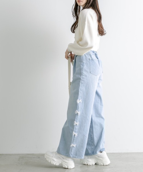 OLIVE des OLIVE(オリーブデオリーブ)の「メニ―リボンデニムパンツ(その他パンツ・レディース・サックスブルー・MEDIUM/SMALL)」の11枚目の写真