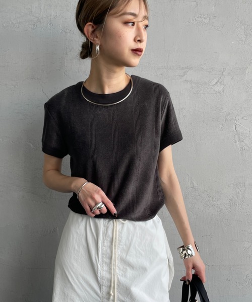 MILLER（ミラー）の「[MILLER/ミラー] パネルリブ パイルカットソー（Tシャツ/カットソー・レディース・ラベンダー/アイボリー/チャコールグレー・F）」の17枚目の写真