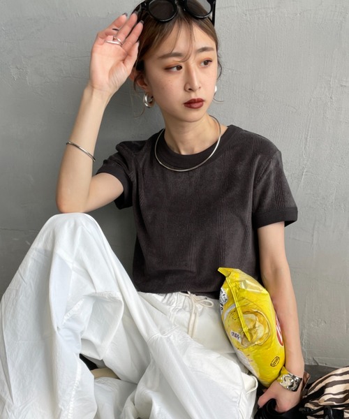 MILLER（ミラー）の「[MILLER/ミラー] パネルリブ パイルカットソー（Tシャツ/カットソー・レディース・ラベンダー/アイボリー/チャコールグレー・F）」の16枚目の写真