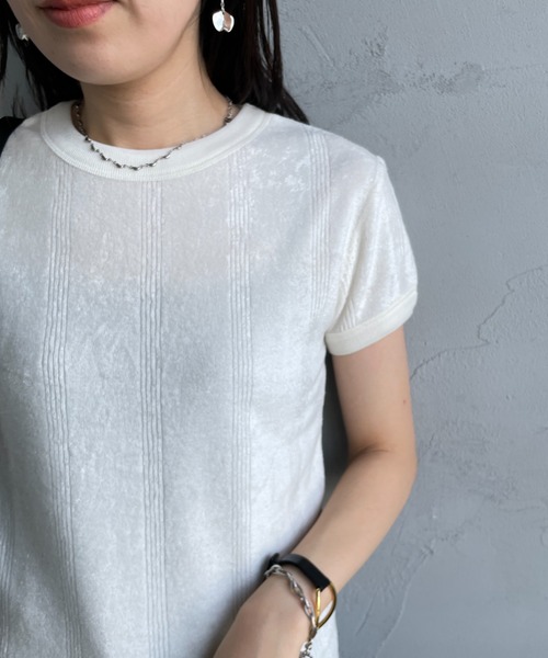 MILLER（ミラー）の「[MILLER/ミラー] パネルリブ パイルカットソー（Tシャツ/カットソー・レディース・ラベンダー/アイボリー/チャコールグレー・F）」の14枚目の写真