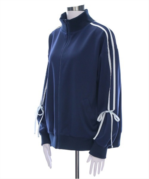 clear（クリア）の「サイドラインリボントラックジャケット［大人カジュアル リボン］（その他アウター・レディース・アイボリー/ネイビー・F）」の9枚目の写真