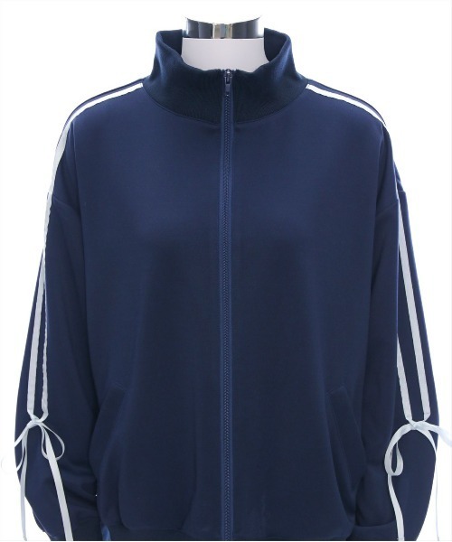 clear（クリア）の「サイドラインリボントラックジャケット［大人カジュアル リボン］（その他アウター・レディース・アイボリー/ネイビー・F）」の13枚目の写真