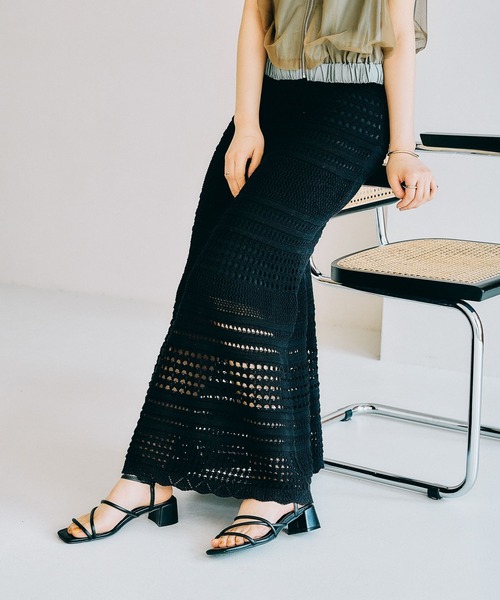 ちびページ LEPSIM スカート 7ゲージパッチワークメッシュスカート 308323