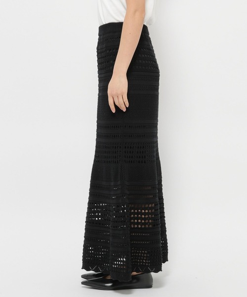 LEPSIM(レプシィム)の「7ゲージパッチワークメッシュスカート 308323(スカート・レディース・ブラック系その他/ブラック/キナリ・FREE)」の10枚目の写真