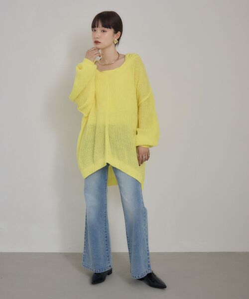 kivi(キヴィ)の「V neck PO & tank top(ニット/セーター・レディース・ブラック/オフホワイト/オレンジ/イエロー・FREE)」の5枚目の写真