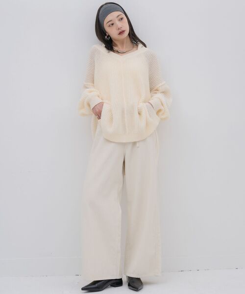 kivi(キヴィ)の「V neck PO & tank top(ニット/セーター・レディース・ブラック/オフホワイト/オレンジ/イエロー・FREE)」の14枚目の写真