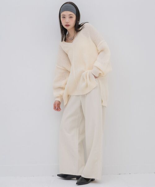kivi(キヴィ)の「V neck PO & tank top(ニット/セーター・レディース・ブラック/オフホワイト/オレンジ/イエロー・FREE)」の15枚目の写真