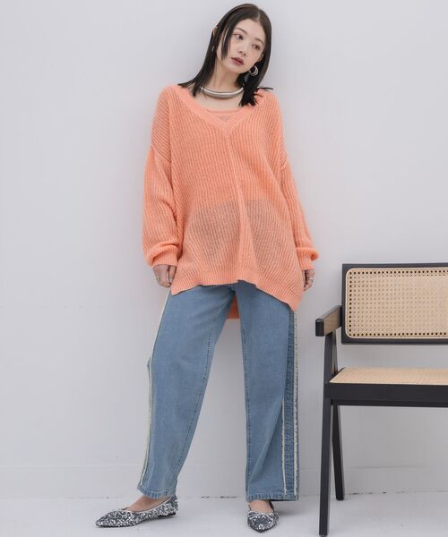 kivi(キヴィ)の「V neck PO & tank top(ニット/セーター・レディース・ブラック/オフホワイト/オレンジ/イエロー・FREE)」の18枚目の写真