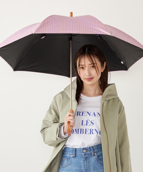 a.s.s.a:ストライプ 傘 (晴雨兼用・親骨55cm)◇（長傘）｜SHIPS