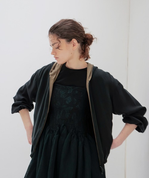 DRESSLAVE(ドレスレイブ)の「fibril cupra revesible zip blouson(フィブリルキュプラリバーシブルジップブルゾン)(ブルゾン・レディース・グレー/ブラック・38)」の21枚目の写真