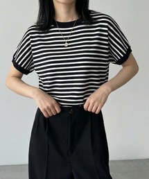 <UNDOVE>【抗菌防臭/臭い対策/菌対策/接触冷感/UVカット/ストレッチ/ウォッシャブル/洗えるニット/サマーニット/手入れ楽/夏ニット/ニットT/お手入れラクチン】シンプルニットプルオーバー