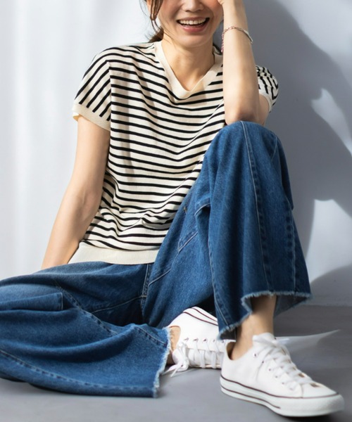 UNDOVE(アンドゥーブ)の「<UNDOVE>【抗菌防臭/臭い対策/菌対策/接触冷感/UVカット/ストレッチ/ウォッシャブル/洗えるニット/サマーニット/手入れ楽/夏ニット/ニットT/お手入れラクチン】シンプルニットプルオーバー(ニット/セーター・レディース・ボルドー/ホワイト系その他/ブラック系その他/ブラック・X-LARGE/LARGE/MEDIUM)」の12枚目の写真