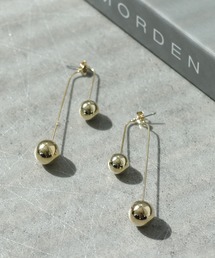 ダブルメタルボールロングピアス