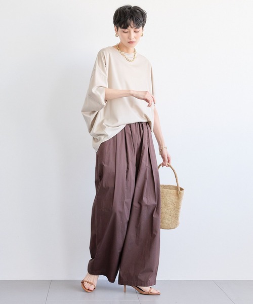 BARNYARDSTORM（バンヤードストーム）の「BARNYARDSTORM / UVカットクールタッチドルマンプルオーバー【UVカット＋接触冷感】【WEB限定カラー】（Tシャツ/カットソー・レディース・ブラック/チャコールグレー/ブラウン/ホワイト/グレー系その他4/グレー系その他3/ライトブラウン・FREE）」の10枚目の写真