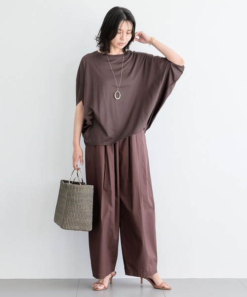 BARNYARDSTORM（バンヤードストーム）の「BARNYARDSTORM / UVカットクールタッチドルマンプルオーバー【UVカット＋接触冷感】【WEB限定カラー】（Tシャツ/カットソー・レディース・ブラック/チャコールグレー/ブラウン/ホワイト/グレー系その他4/グレー系その他3/ライトブラウン・FREE）」の14枚目の写真