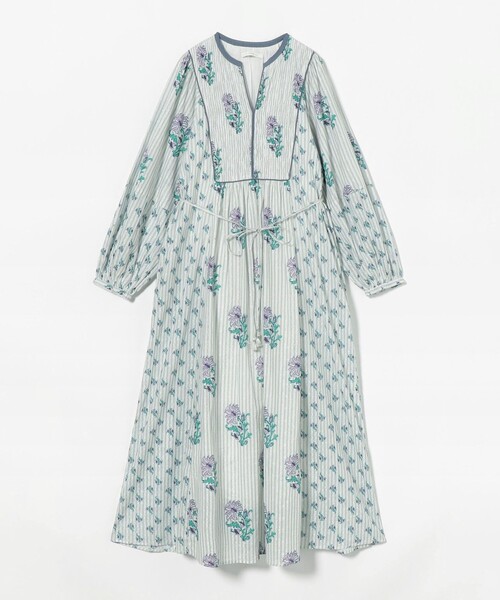 新品　ne Quittez pasヌキテパ　リリープリントシャーリングドレス セール】＜ne Quittez pas＞リリープリント シャーリング ドレス