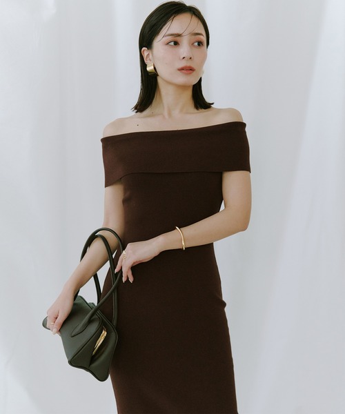 セール】ムーンネックニットワンピース（ワンピース）｜anuans（ア