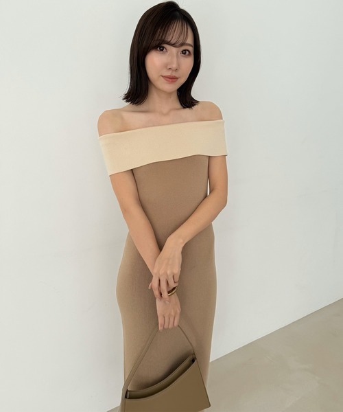 セール】ムーンネックニットワンピース（ワンピース）｜anuans