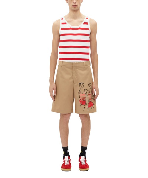 MSGM（エムエスジーエム）の「MSGM×LUKE EDWARD HALL コラボレーショングラフィック バミューダショーツ（その他パンツ・メンズ・ベージュ・42/46）」の2枚目の写真