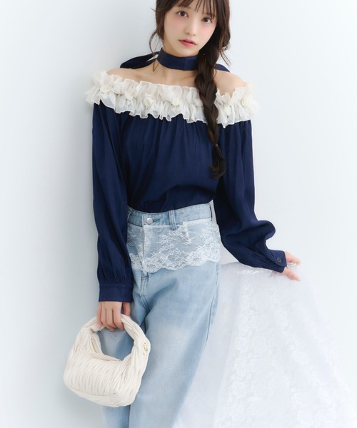 TITTY&CO.（ティティーアンドコー）の「ウエストレースデニムパンツ（デニムパンツ・レディース・ブルー・MEDIUM/SMALL）」の15枚目の写真