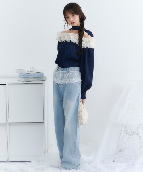 TITTY&CO.（ティティーアンドコー）の「ウエストレースデニムパンツ（デニムパンツ・レディース・ブルー・MEDIUM/SMALL）」の17枚目の写真